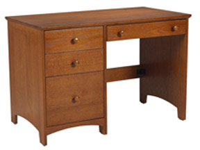 Shaker Panel End Pedestal Desk w\/2 Box Drawers, 1 File Drawer & Pencil Drawer, 45"W